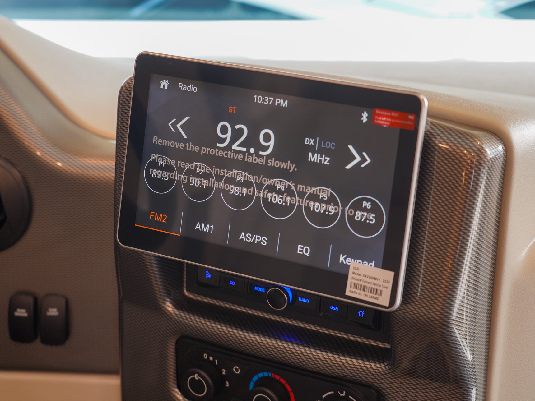 10” Touchscreen Dash Display